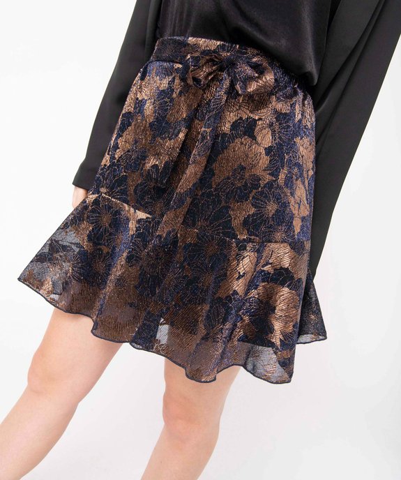 Jupe femme scintillante à motifs fleuris vue2 - GEMO(FEMME PAP) - GEMO