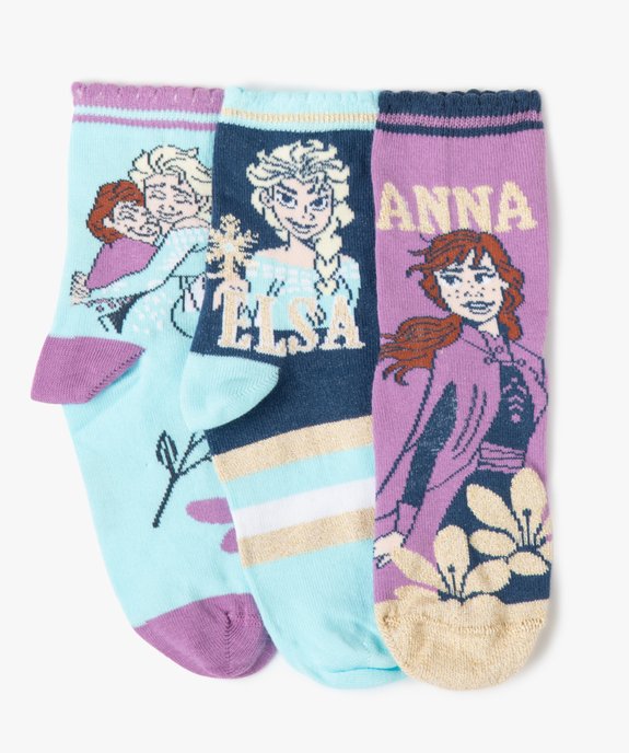 Chaussettes fille imprimées brillantes - La Reine des Neiges (lot de 3) vue1 - REINE DES NEIGE - GEMO