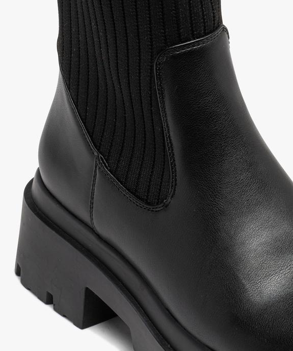 Boots col chaussette à épaisse semelle crantée femme vue6 - GEMO (CASUAL) - GEMO