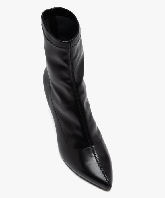 Boots femme unies à talon haut avec col élastique vue5 - GEMO(URBAIN) - GEMO