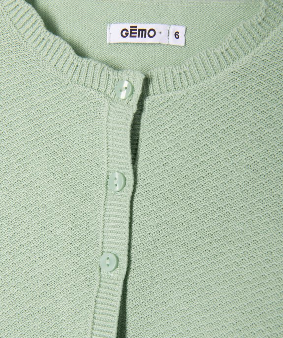 Gilet court en maille fantaisie fille vue2 - GEMO (ENFANT) - GEMO