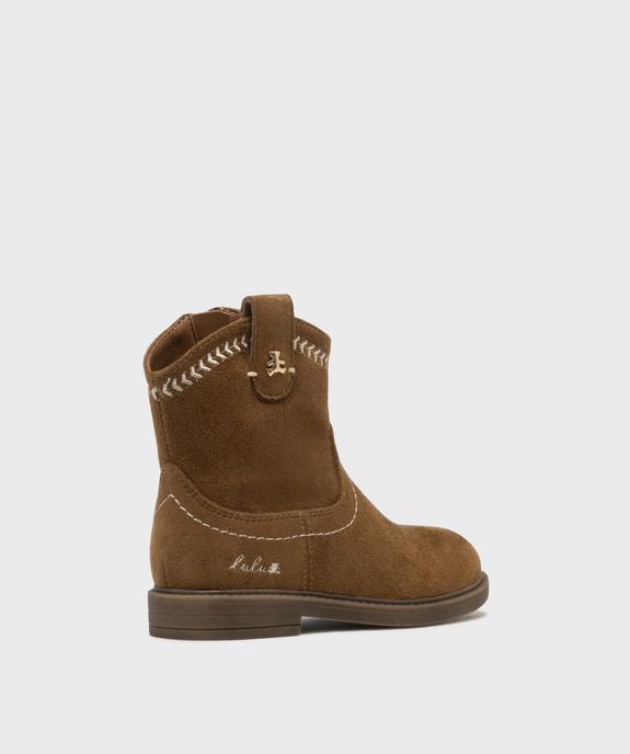 Boots western zippées en suédine fille - LuluCastagnette vue4 - LULUCASTAGNETTE - GEMO