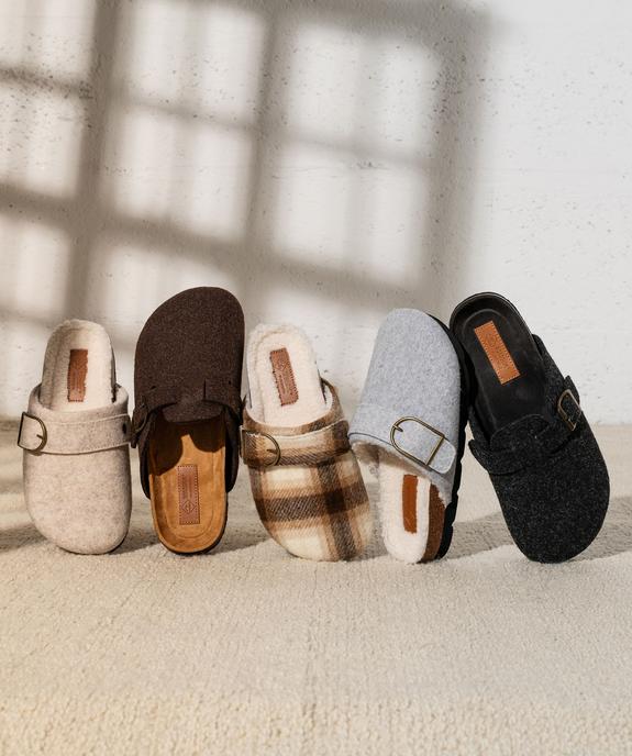 Chaussons sabots doublés sherpa femme - Roadsign vue6 - ROADSIGN - GEMO