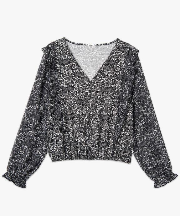Tee-shirt femme avec manches en voile et volants vue4 - GEMO(FEMME PAP) - GEMO