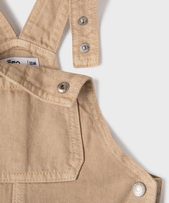 Salopette en toile denim bébé garçon avec poches cargo  vue3 - GEMO 4G BEBE - GEMO