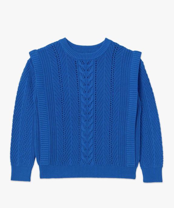 Pull femme à torsades coupe oversize avec volants vue4 - GEMO(FEMME PAP) - GEMO