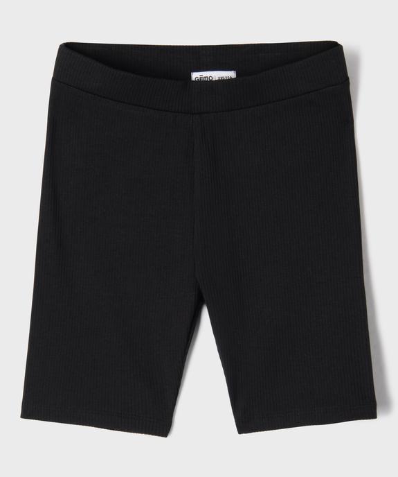 Cycliste en maille côtelée extensible fille vue1 - GEMO 4G FILLE - GEMO