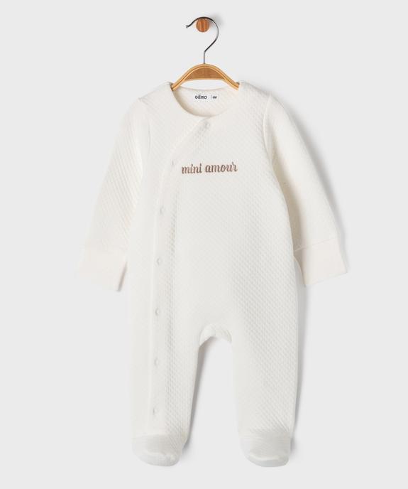 Pyjama dors-bien en jersey épais avec moufles intégrées bébé vue1 - GEMO(BB COUCHE) - GEMO