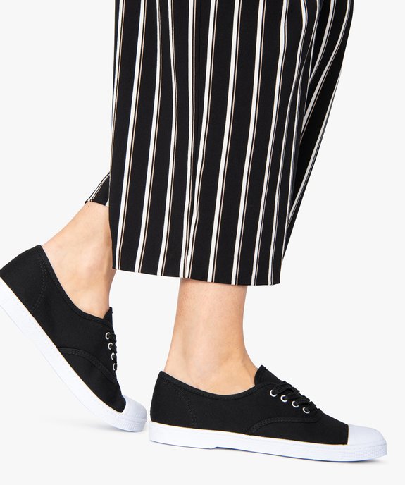 Baskets en toile avec lacets et bout renforcé femme vue1 - VALENTINA BALDA - GEMO
