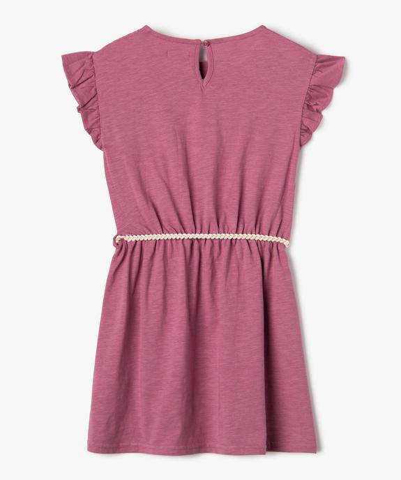 Robe fille en maille avec buste brodé et manches à volants vue3 - GEMO 4G FILLE - GEMO