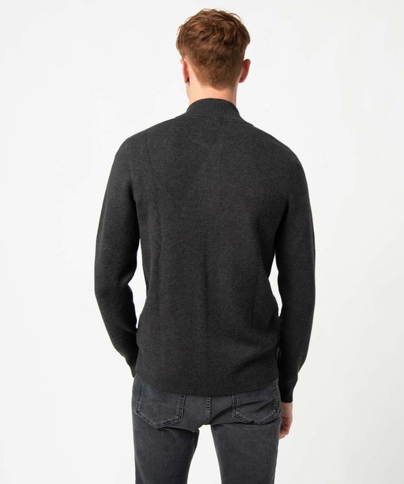 Gilet homme en maille texturée sur l’avant vue3 - GEMO (HOMME) - GEMO