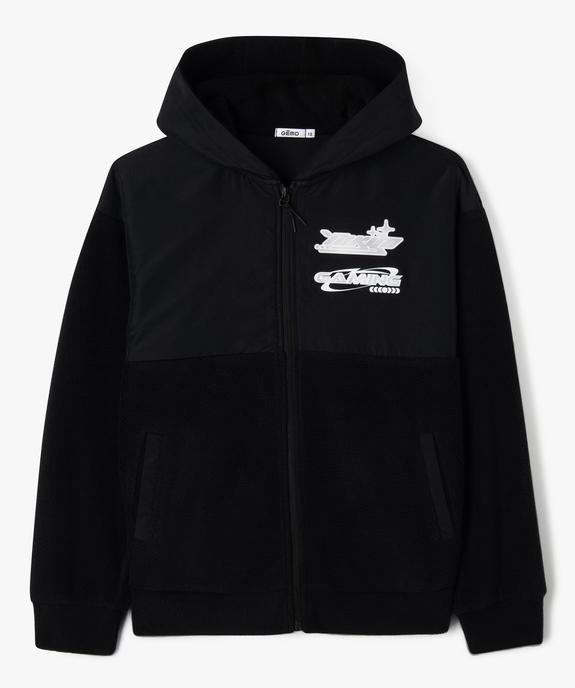 Sweat zippé à capuche en polaire et nylon garçon vue1 - GEMO (JUNIOR) - GEMO