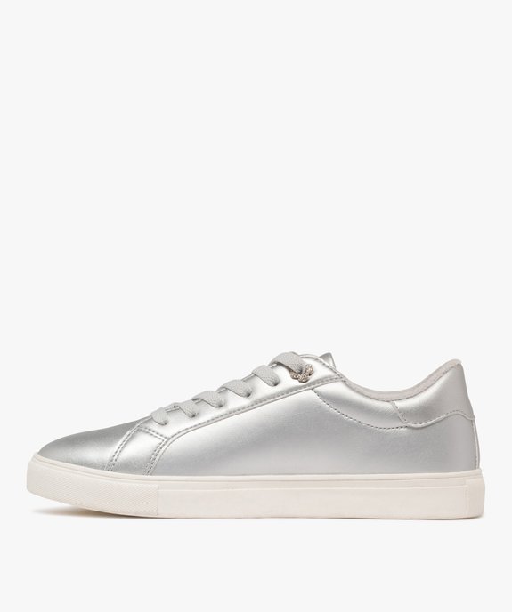 Baskets femme fourrées avec dessus métallisé et à semelle blanche vue4 - FOLLOW ME G4G - GEMO