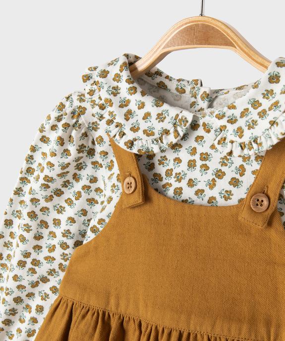 Ensemble bébé fille robe à bretelles et tee-shirt à manches longues vue3 - GEMO 4G BEBE - GEMO