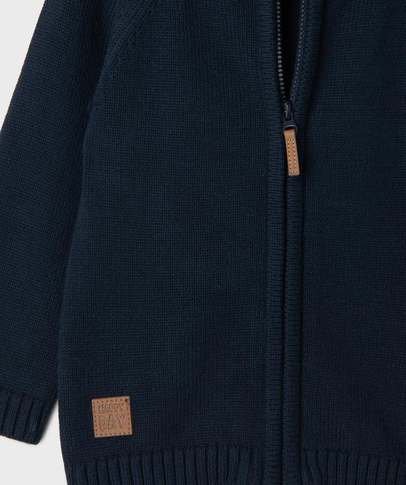 Gilet zippé à col rond en coton bébé vue2 - GEMO(BEBE DEBT) - GEMO