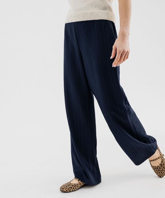 Pantalon ample, fluide et texturée femme vue2 - GEMO(FEMME PAP) - GEMO