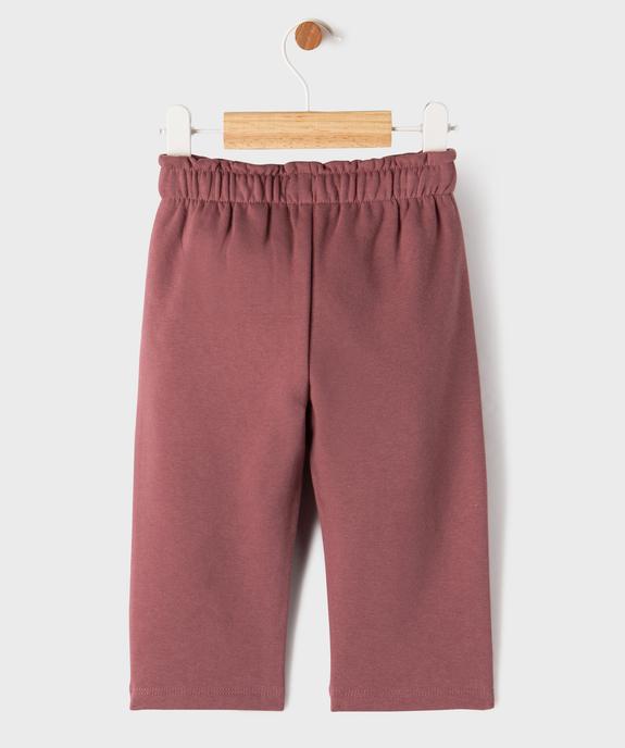 Pantalon de jogging ample avec intérieur molletonné bébé fille vue3 - GEMO 4G BEBE - GEMO