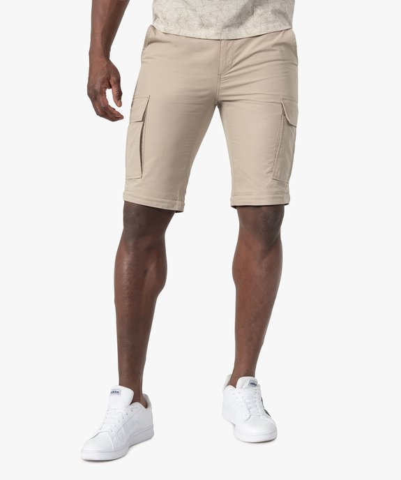 Pantalon homme en toile transformable en bermuda vue4 - GEMO (HOMME) - GEMO