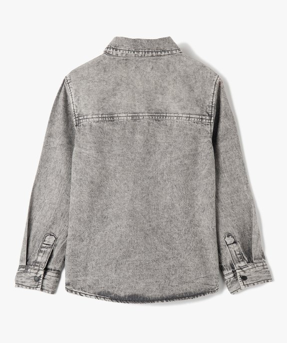 Chemise garçon aspect denim délavé vue3 - GEMO (ENFANT) - GEMO