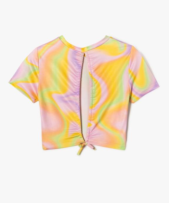 Tee-shirt manches courtes coupe crop top et dos nu fille vue3 - GEMO (JUNIOR) - GEMO