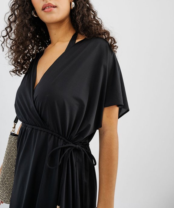 Robe de plage ample et fluide à col cache-cœur vue5 - GEMO 4G FEMME - GEMO