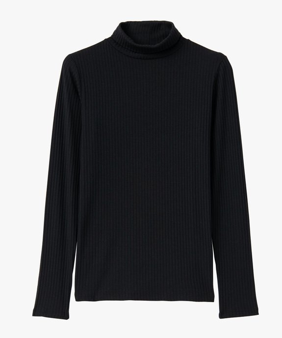 Tee-shirt femme en maille côtelée avec col roulé vue4 - GEMO(FEMME PAP) - GEMO