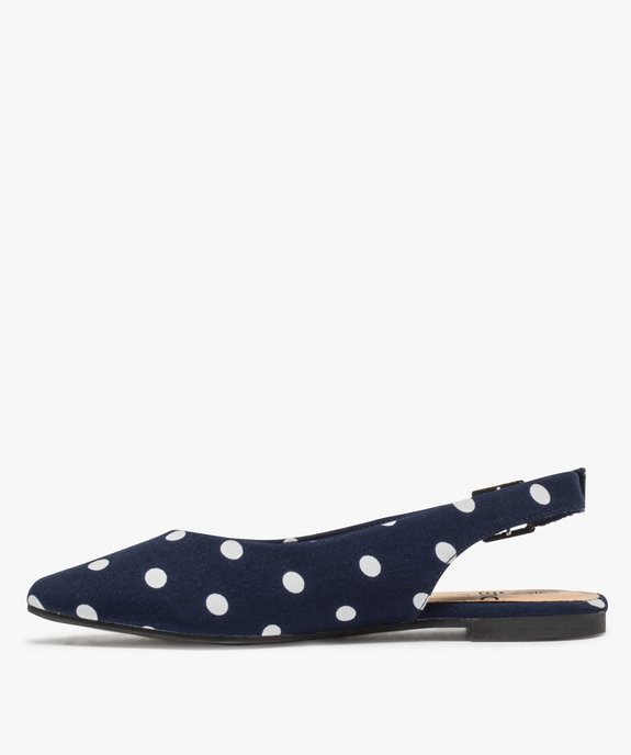 Ballerines femme à talon ouvert et bout pointu à pois vue3 - GEMO(URBAIN) - GEMO