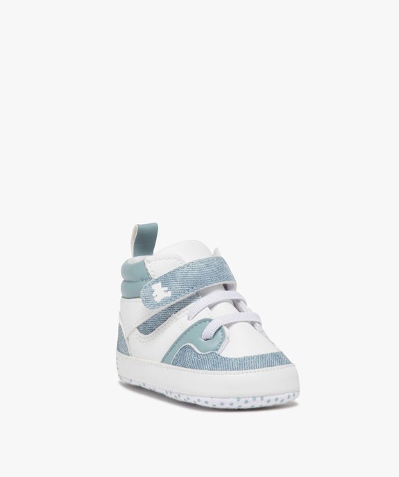 Baskets bébé garçon style denim à scratch - LuluCastagnette vue2 - LULUCASTAGNETTE - GEMO