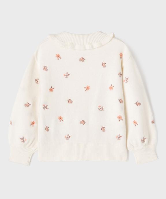 Gilet à grand col avec motifs brodés fille vue4 - GEMO (ENFANT) - GEMO