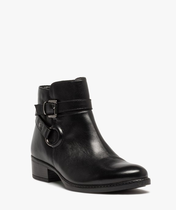 Boots femme unies en cuir à bride décorative - Tanéo vue2 - TANEO - GEMO