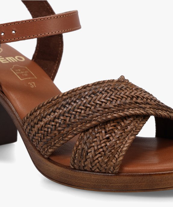 Sandales femme à talon haut et brides tressées vue6 - GEMO(URBAIN) - GEMO