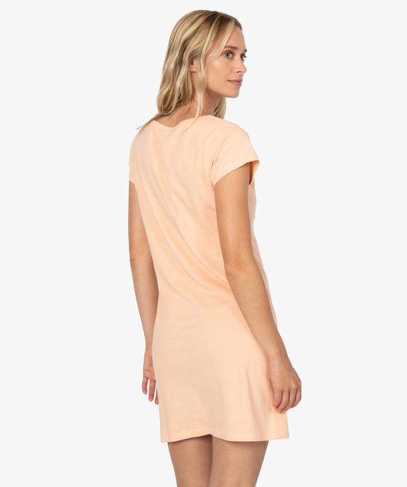 Chemise de nuit imprimée à manches courtes femme vue3 - GEMO 4G FEMME - GEMO