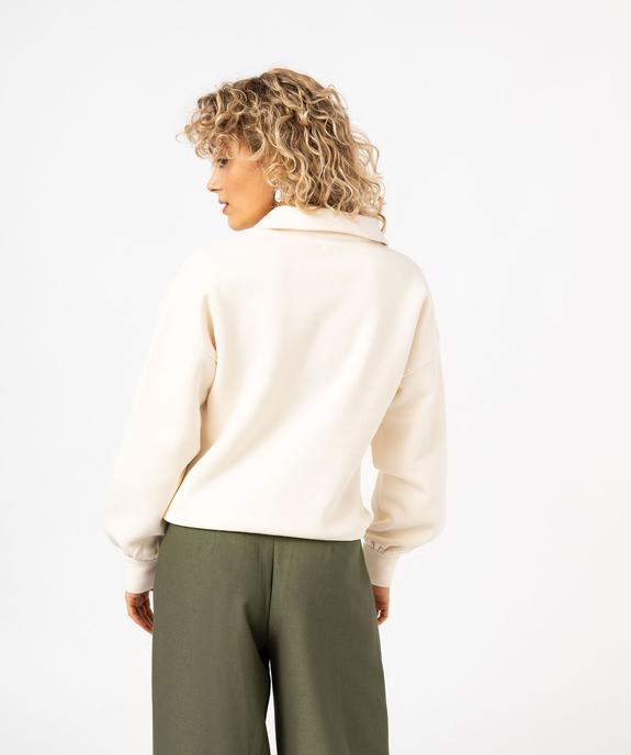 Sweat molletonné à col polo femme vue3 - GEMO(FEMME PAP) - GEMO