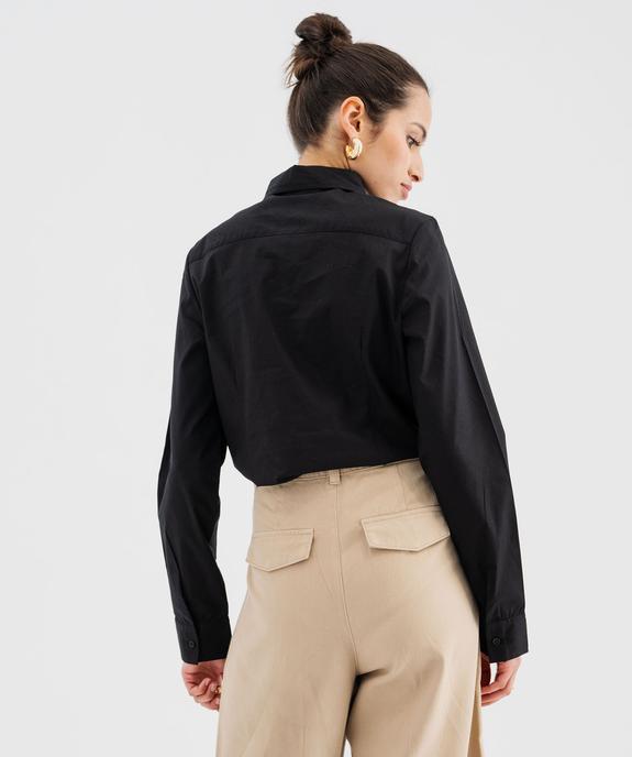 Chemise cintrée en coton extensible femme vue3 - GEMO(FEMME PAP) - GEMO