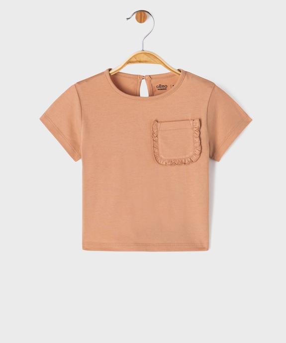 Tee-shirt manches courtes avec poche fantaisie bébé fille vue1 - GEMO 4G BEBE - GEMO