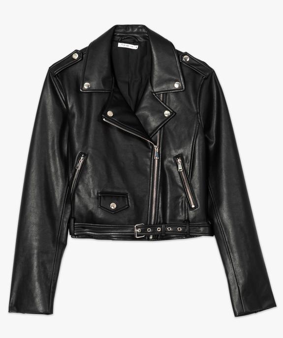 Veste perfecto femme en simili cuir avec ceinture vue4 - FOLLOW ME - GEMO