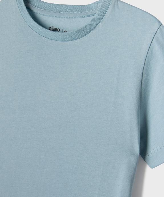 Tee-shirt à manches courtes en coton uni garçon vue2 - GEMO 4G GARCON - GEMO