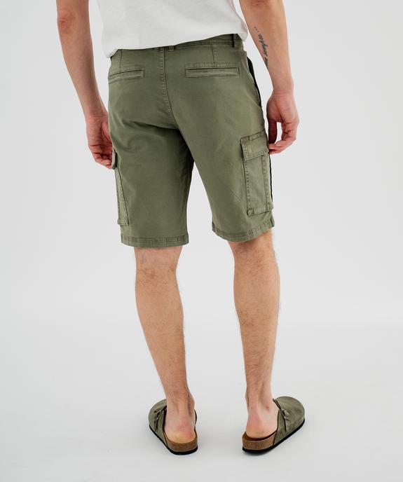 Bermuda cargo coupe regular en twill de coton stretch homme vue3 - GEMO 4G HOMME - GEMO