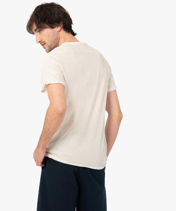 Tee-shirt homme à manches courtes et col V vue3 - GEMO (HOMME) - GEMO