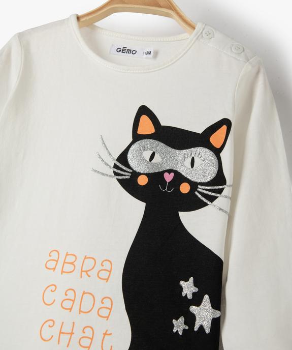 Tee-shirt bébé fille à manches longues avec motif pailleté vue2 - GEMO(BEBE DEBT) - GEMO