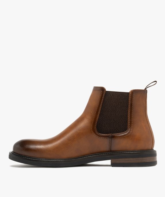 Boots homme style Chelsea effet grainé vue4 - URBAN STEPS - GEMO