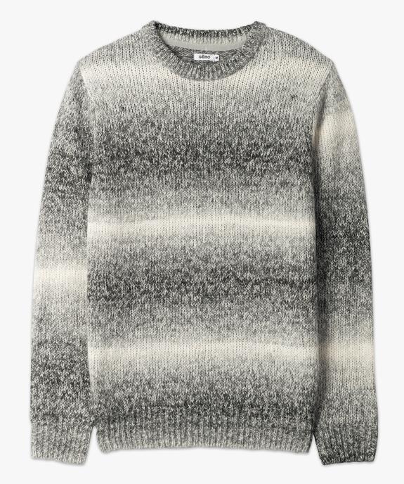 Pull homme avec col rond en maille chinée vue4 - GEMO (HOMME) - GEMO