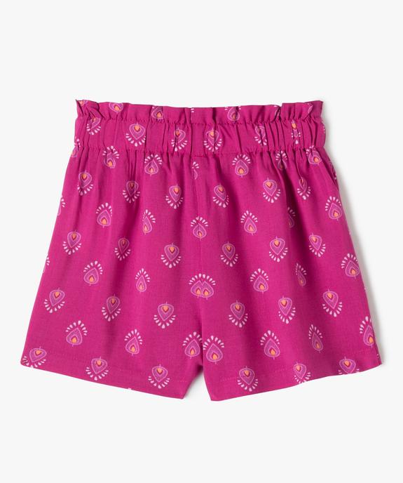 Short bébé fille imprimé à taille élastique vue3 - GEMO 4G BEBE - GEMO