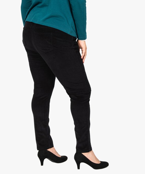 Jegging femme en velours uni vue3 - GEMO (G TAILLE) - GEMO