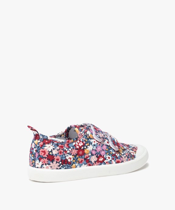 Baskets fille en toile imprimée fleurs fermeture scratch vue4 - GEMO (ENFANT) - GEMO