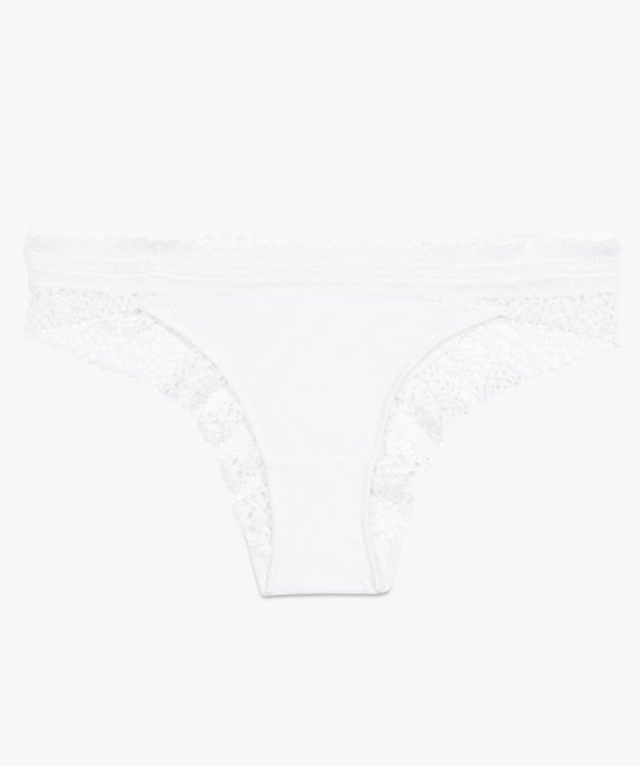 Culotte femme en microfibre et dentelle macramé vue4 - GEMO(HOMWR FEM) - GEMO