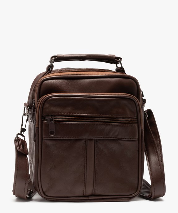 Sacoche en cuir avec bandoulière amovible homme  vue1 - GEMO (ACCESS) - GEMO