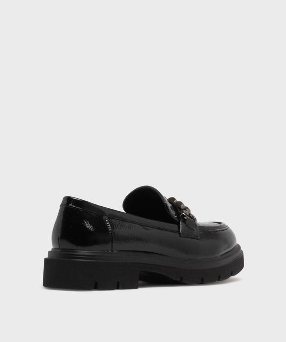 Mocassins chunky vernis à épaisse semelle crantée femme vue4 - 5 MILES - GEMO