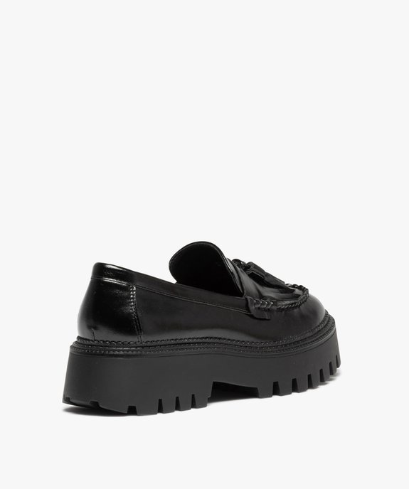 Mocassins femme unis à semelle compensée et crantée vue4 - GEMO (CASUAL) - GEMO