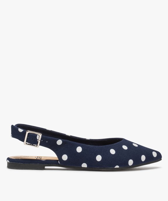 Ballerines femme à talon ouvert et bout pointu à pois vue1 - GEMO(URBAIN) - GEMO